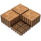 Acacia wood interlocking deck tiles in a natural finish, 12 x 12 inch, waterproof design for outdoor flooring.