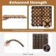 Acacia wood interlocking deck tiles showcasing enhanced strength and waterproof design, ideal for outdoor flooring.
