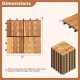 Acacia wood interlocking deck tiles measuring 12 x 12 inches, ideal for outdoor patios and balconies with easy setup.