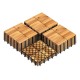 Acacia wood interlocking deck tiles in a natural finish, ideal for outdoor patios, balconies, and poolside areas.