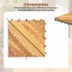 Acacia wood interlocking deck tile, 12x12 inch, featuring a waterproof design, ideal for outdoor patios and balconies.