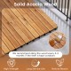 Solid acacia wood interlocking deck tiles, 12 x 12 inch, ideal for outdoor patios and balconies with natural beauty.