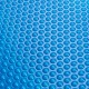 Close-up of a blue bubble cover made from high-quality PE material, designed to retain solar heat for above-ground.