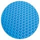 Close-up of the blue bubble design pool cover made from durable PE material, ideal for 12ft above ground pools.