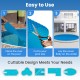Round 12ft pool cover made of durable PE material, designed to fit various pool shapes while retaining solar heat.