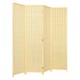 Natural 6 ft 4 panel folding room divider screen showcasing a sturdy frame and tightly woven design for versatile.
