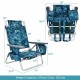 4-pack of navy outdoor folding beach chairs with 5-position adjustable backrest, waterproof PVC, and aluminum frame.