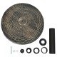 27 lbs patio market umbrella base stand with rattan design, durable resin, and anti-rust steel tube for stability.