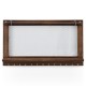 Wall mounted jewelry rack made of pine wood with metal hooks and iron mesh, perfect for organizing necklaces and.