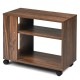 Multifunctional 3-tier side table with wheels, featuring a smooth surface and ample storage space for books and items.