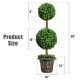 Artificial double ball tree, 36 inches tall with UV protection, ideal for indoor and outdoor decor, featuring a stable.