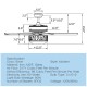 52-inch silver ceiling fan with light, 5 reversible blades, remote control, and elegant glass lampshade for modern.