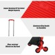 Foldable utility cart in red with adjustable aluminum handle, tri-wheels for stairs, and wear-resistant wheels for.