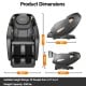 Product dimensions of the Relaxation 02 Full Body Zero Gravity Massage Chair, showcasing height and weight.