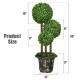 36-inch artificial topiary triple ball tree showcasing a stable cement-filled pot, perfect for indoor and outdoor decor.