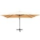 Beige cantilever umbrella measuring 10 x 13 feet with a sturdy aluminum frame, perfect for versatile outdoor shading.