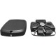 Patio cantilever umbrella base with wheels, made of durable materials, fillable with water or sand for stability.