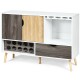Mid-century buffet sideboard showcasing a wine glass holder and adjustable shelf, perfect for stylish dining room.
