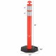 45-inch orange traffic delineator post with reflective collars and stable rubber base, ideal for guiding traffic and.