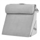 Adjustable gray wedge pillow with removable headrest, made of memory foam for versatile support while reading or.