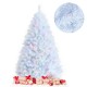 6-foot artificial Christmas tree with iridescent branch tips, featuring a stable iron base, perfect for festive.