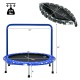 36-inch kids trampoline in blue with padded handle, designed for safe indoor and outdoor use, supports up to 330 lbs.