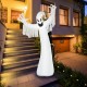 12 feet Halloween inflatable spooky ghost with LED lights, perfect for outdoor decoration and creating a frightful.