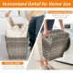 Handwoven gray laundry hamper with removable liner and flip lid, designed for stability and easy transport in laundry.