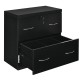 2-drawer black file cabinet with lock, featuring ample storage for letter and legal size documents, ideal for home or.