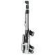 Folding stair climbing hand truck with three wheels, adjustable handle, and compact design for easy storage and.