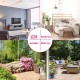 Hanging cushioned hammock chair with stand in red, featuring a comfortable pillow, ideal for indoor or outdoor.