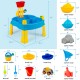 Kids sand and water activity table with umbrella hole, includes 18 accessories for imaginative play indoors and.