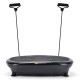 Mini vibration body fitness platform in black with resistance bands, remote control, and mat for full body training.