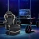 Ergonomic high back massage gaming chair in gray with adjustable backrest, 4 massage points, and side pouch for.