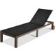 Adjustable outdoor rattan chaise lounge chair with soft cushion, sturdy metal frame, and wheels for easy mobility.