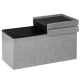 Light gray 30-inch folding storage ottoman with lift top, sturdy MDF construction, and spacious interior for organizing.