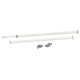 Telescopic clothes hanger rods with adjustable height and width, designed for versatile storage in any room.