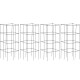 Four pack of dark green garden trellises with stable iron frames, ideal for climbing plants like beans and roses.