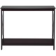 Dark brown 2-tier console table with X-design, crafted from durable P2 MDF, ideal for living rooms and entryways.
