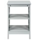 Gray 3-tier nightstand with two open compartments for storage, perfect for living room or bedroom decor.