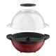 6QT stirring popcorn popper in red with a nonstick plate and lid that doubles as a serving bowl for easy entertaining.