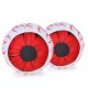 Two 3-foot Halloween inflatable eyeballs with bloodshot patterns and built-in LED lights for spooky decorations.