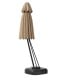 Beige 11 feet outdoor cantilever hanging umbrella with a powder-coated aluminum frame and wheels for easy mobility.