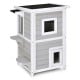 2-story wooden cat house made of firwood with escape door and rainproof asphalt roof, ideal for indoor and outdoor use.