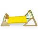 3-in-1 wooden triangle climber set with ramp, designed for stability and safety, perfect for kids' play and motor skill.
