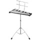 32-note glockenspiel xylophone with adjustable stand, featuring a sturdy frame and removable cushion for versatile use.