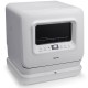 Portable countertop dishwasher with a 7.5L water tank, featuring 5 programs and a compact design for easy cleaning.