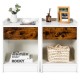 Single white nightstand with a wooden drawer, featuring a smooth surface and raised edges for stylish display and.