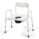 Portable 3-in-1 bedside commode chair with adjustable height, sturdy steel frame, and removable bucket for easy.