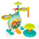 Colorful electric kids drum set with microphone, stool, and cymbal, featuring 4 play modes for creative musical fun.